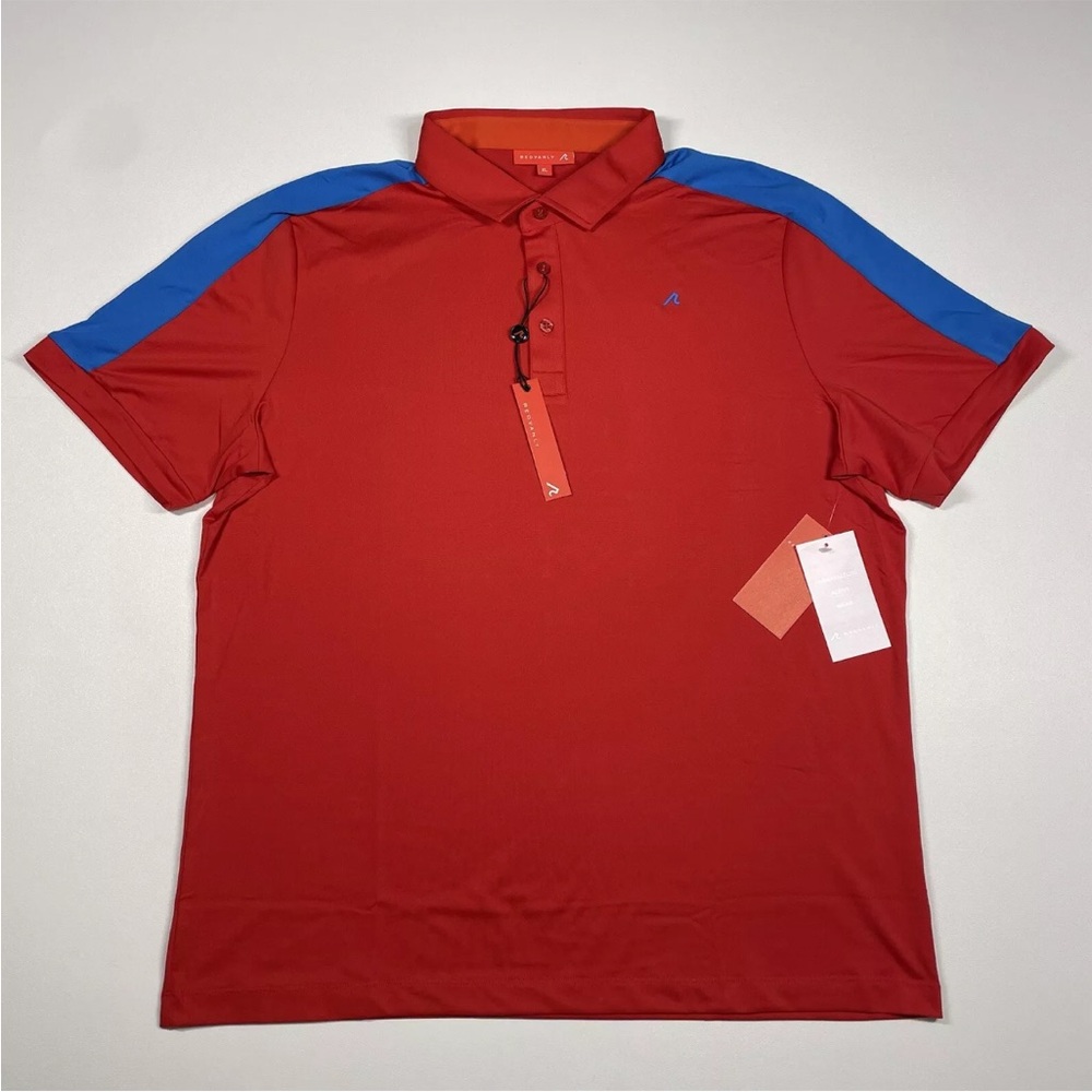 Redvanly Shirt Men’s XL Red Short Sleeve Performance Golf Polo Golfer NEW